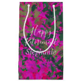 Happy Pension Pink Florals Garden Hand bemalt Kleine Geschenktüte (Vorderseite)