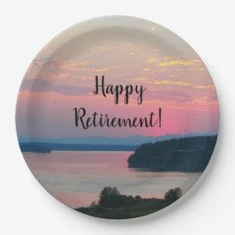 Happy Pension Pink Seascape Sunset Pappteller