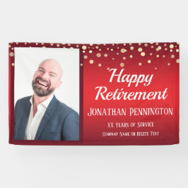 Happy Pension Rot mit Confetti Ein Foto Banner