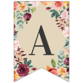 Happy Pension Rustic Burgundy Pink Fall Floral Wimpelkette (Zweite Fahne)