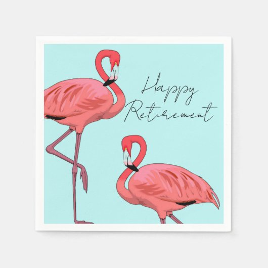 Happy Pension Tropical Pink Flamingos Serviette (Vorderseite)