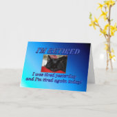 Happy Pension Verlassend Arbeit Schlafkatze Karte (Gelbe Blume)