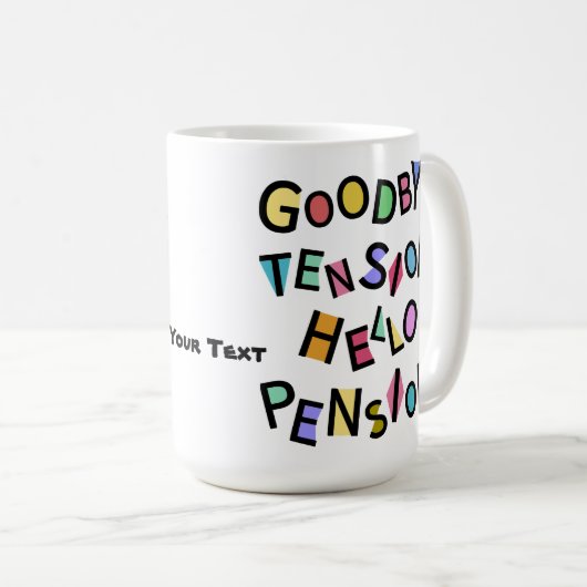 Happy Pensioner Funny Retiree Senior Old Man Lady Kaffeetasse (VorderseiteRechts)