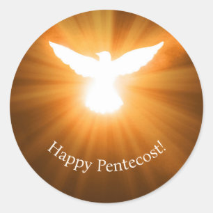 Happy Pentecost Runder Aufkleber
