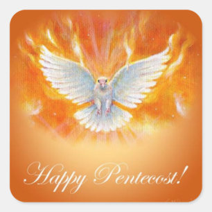 Happy Pentecost von Jenny McLaughlin Quadratischer Aufkleber
