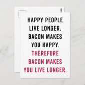 Happy People Bacon Funny Zitat Postkarte (Vorne/Hinten)
