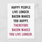 Happy People Bacon Funny Zitat Postkarte (Vorderseite)