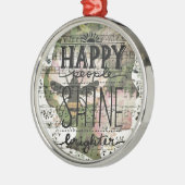 Happy People Digital Art Collage Silbernes Ornament (Links)