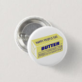 Happy People essen Butter (blau) Button (Vorne & Hinten)