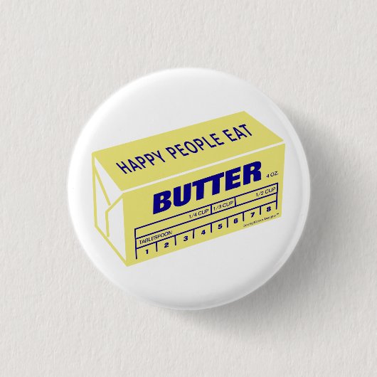 Happy People essen Butter (blau) Button (Vorderseite)