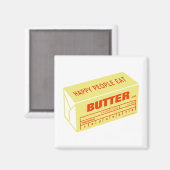 Happy People essen Butter (rot) Magnet (Vorderseite/Rückseite)