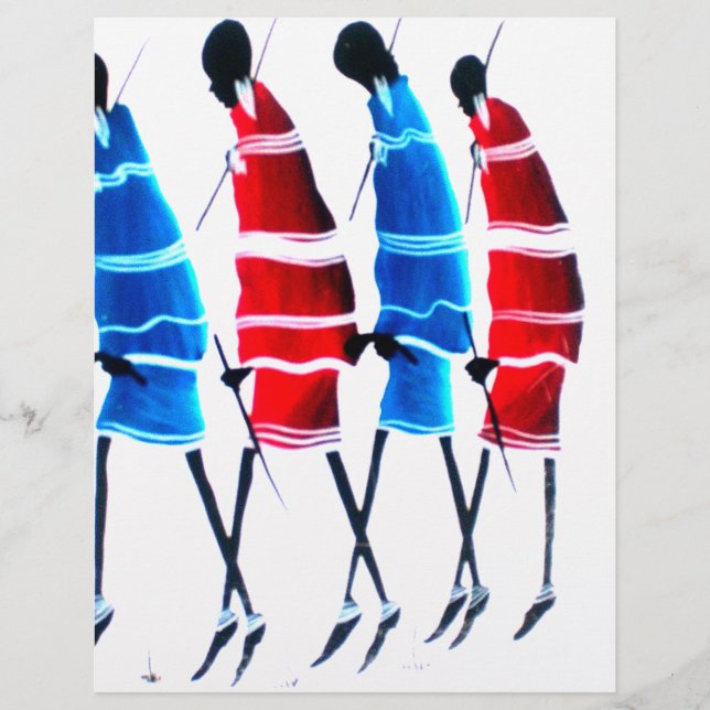 Happy People Maasai Warriors Walking Art Print (Vorderseite)