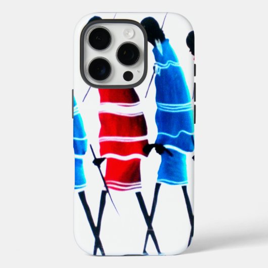 Happy People Maasai Warriors Walking Art Print Case-Mate iPhone Hülle (Rückseite)