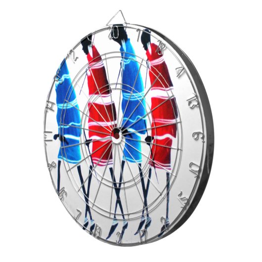 Happy People Maasai Warriors Walking Art Print Dartscheibe (Vorderseite rechts)