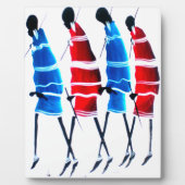 Happy People Maasai Warriors Walking Art Print Fotoplatte (Vorderseite)