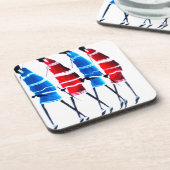 Happy People Maasai Warriors Walking Art Print Getränkeuntersetzer (Linke Seite)