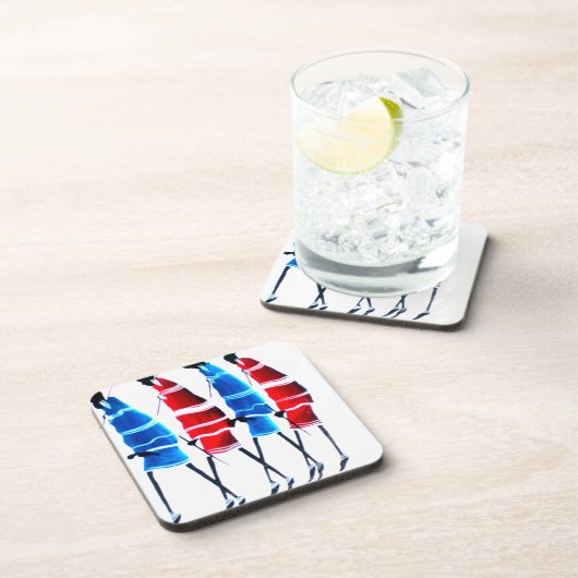 Happy People Maasai Warriors Walking Art Print Getränkeuntersetzer (Rechte Seite)