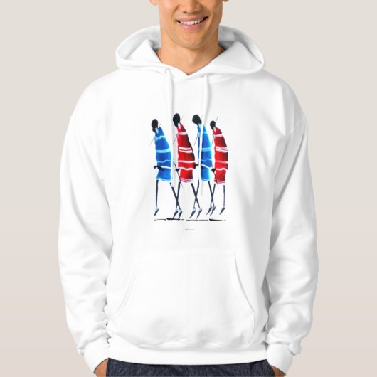 Happy People Maasai Warriors Walking Art Print Hoodie (Vorderseite)
