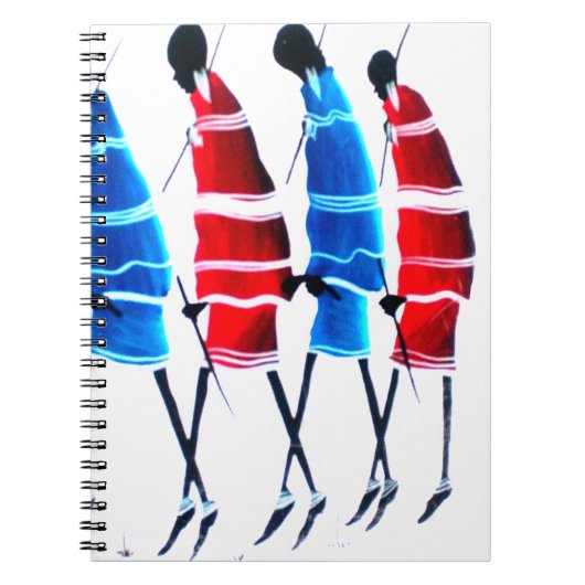 Happy People Maasai Warriors Walking Art Print Notizblock (Vorderseite)