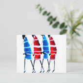 Happy People Maasai Warriors Walking Art Print Postkarte (Stehend Vorderseite)