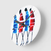 Happy People Maasai Warriors Walking Art Print Runde Wanduhr (Winkel)