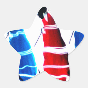 Happy People Maasai Warriors Walking Art Print Stern-Aufkleber