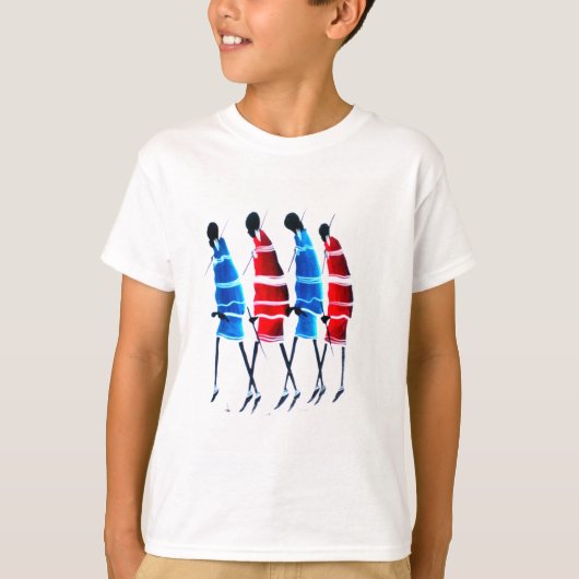 Happy People Maasai Warriors Walking Art Print T-Shirt (Vorderseite)