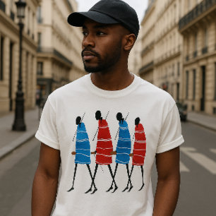 Happy People Maasai Warriors Walking Art Print T-Shirt