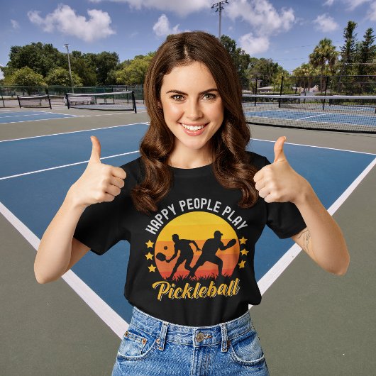 Happy People Play Pickleball funny pickleball T-Shirt