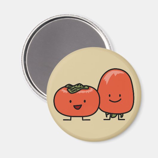 Happy Persimmon Pair Magnet (Vorderseite/Rückseite)