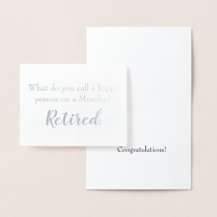 Happy Person bei sonniger Ruhestandzeit am Montag Folienkarte