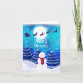 Happy Personalisiert Christmas Snowman Karte (Vorderseite)