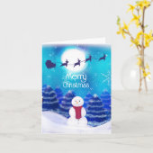 Happy Personalisiert Christmas Snowman Karte (Gelbe Blume)