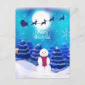 Happy Personalisiert Christmas Snowman Postkarte (Vorderseite)