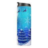 Happy Personalisiert Christmas Snowman Thermosbecher (Nach rechts gedreht)