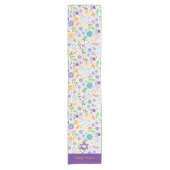 Happy Pessach Feld der Blume und lila Stern Kurzer Tischläufer (Vorderseite)