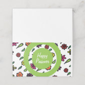 Happy Pessach, floraler jüdischer Urlaubspessach Platzkarte (Außenseite Aufgefaltet)
