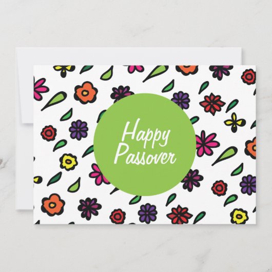 Happy Pessach, floraler Pessach Feiertagskarte (Vorderseite)