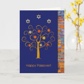 Happy Pessach. Frühlingsblütenbaum Karte (Gelbe Blume)
