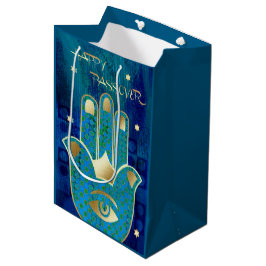 Happy Pessach. Hamsa Lucky Symbol Mittlere Geschenktüte