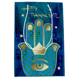 Happy Pessach. Hamsa Lucky Symbol Mittlere Geschenktüte