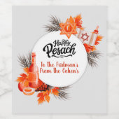 Happy Pessach Jüdischer Urlaub Personalisiert Weinetikett (Einzelnes Label)