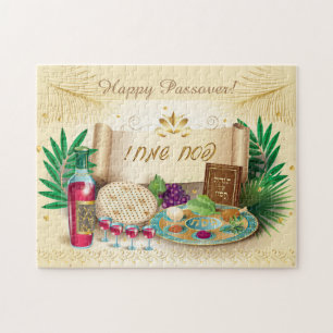 Happy Pessach Spring Seder Vintage Dekoration Puzzle