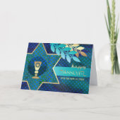 Happy Pessach. Star von David und Kiddush Cup Karte (Vorderseite)