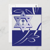 Happy Pessach. Star von David und Kiddush Postkarte (Vorne/Hinten)