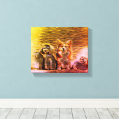 Happy Pet Artwork Leinwanddruck (Insitu (Holzboden))