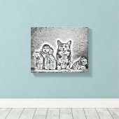 Happy Pet Artwork Leinwanddruck (Insitu (Holzboden))