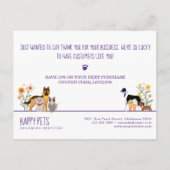 Happy Pet Family Pet Care, Grooming danke Postkarte (Rückseite)