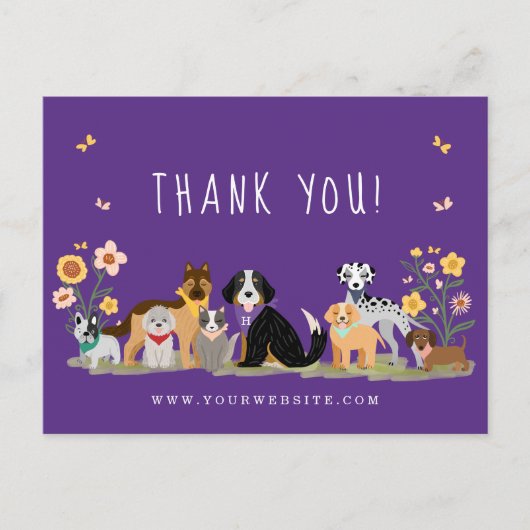 Happy Pet Family Pet Care, Grooming danke Postkarte (Vorderseite)