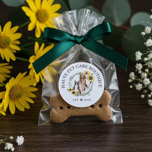 Happy Pet Family Pet Care & Grooming Monogramm Runder Aufkleber